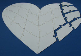 Puzzle in Herzform - blanko