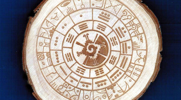 Maya-Kalender auf Baumscheibe